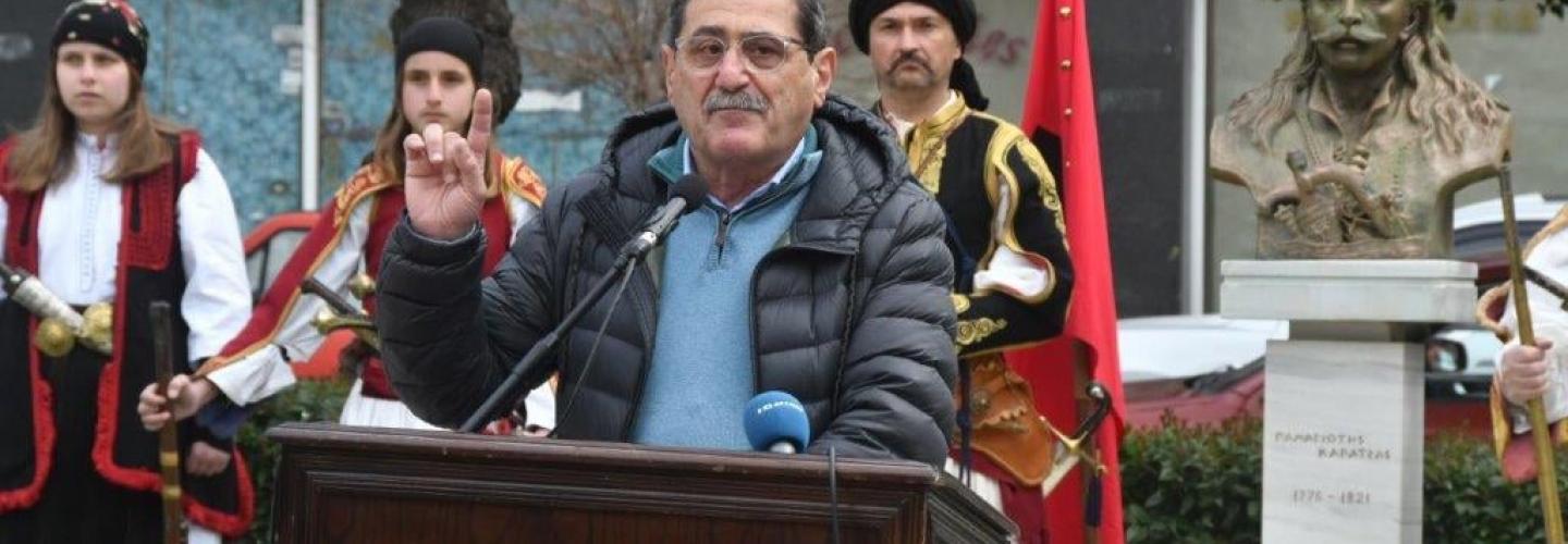 ΔΗΜΑΡΧΟΣ ΠΛ. ΟΜΟΝΟΙΑΣ ΓΙΑ 25η ΜΑΡΤΙΟΥ